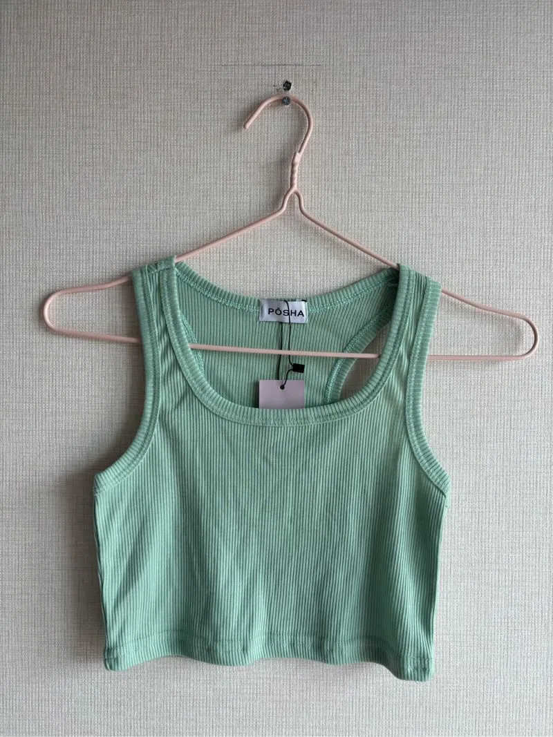 Casual Crop top Wanita green photo 1