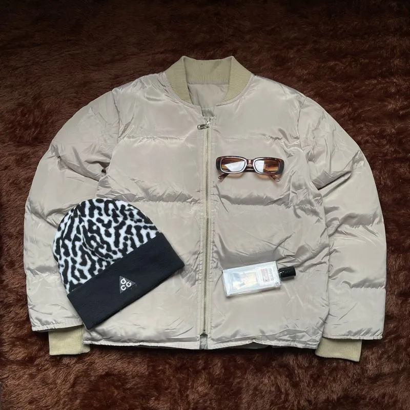 Grunge Indie Puffer jacket Wanita cream photo 1