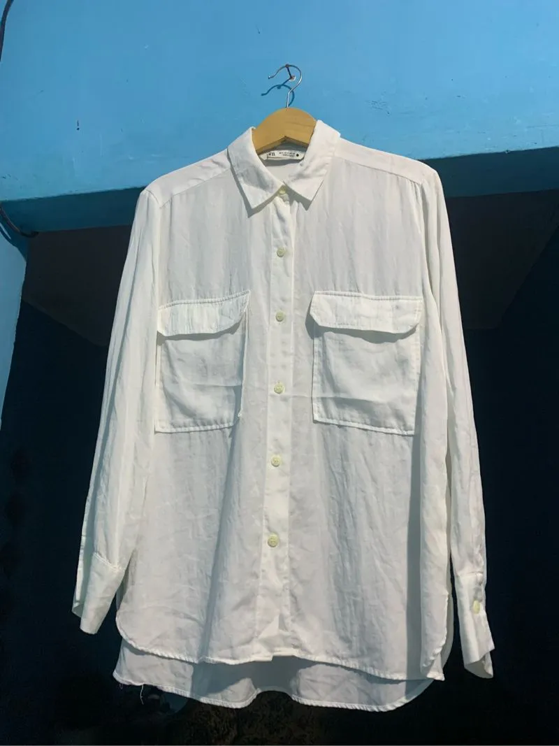 ZARA Casual Casual shirt Pria white photo 1
