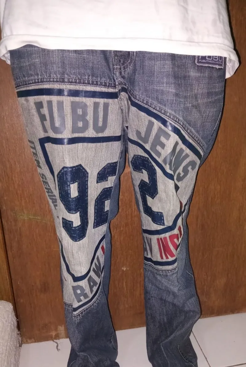 FUBU Y2K Jeans Pria black gray photo 1