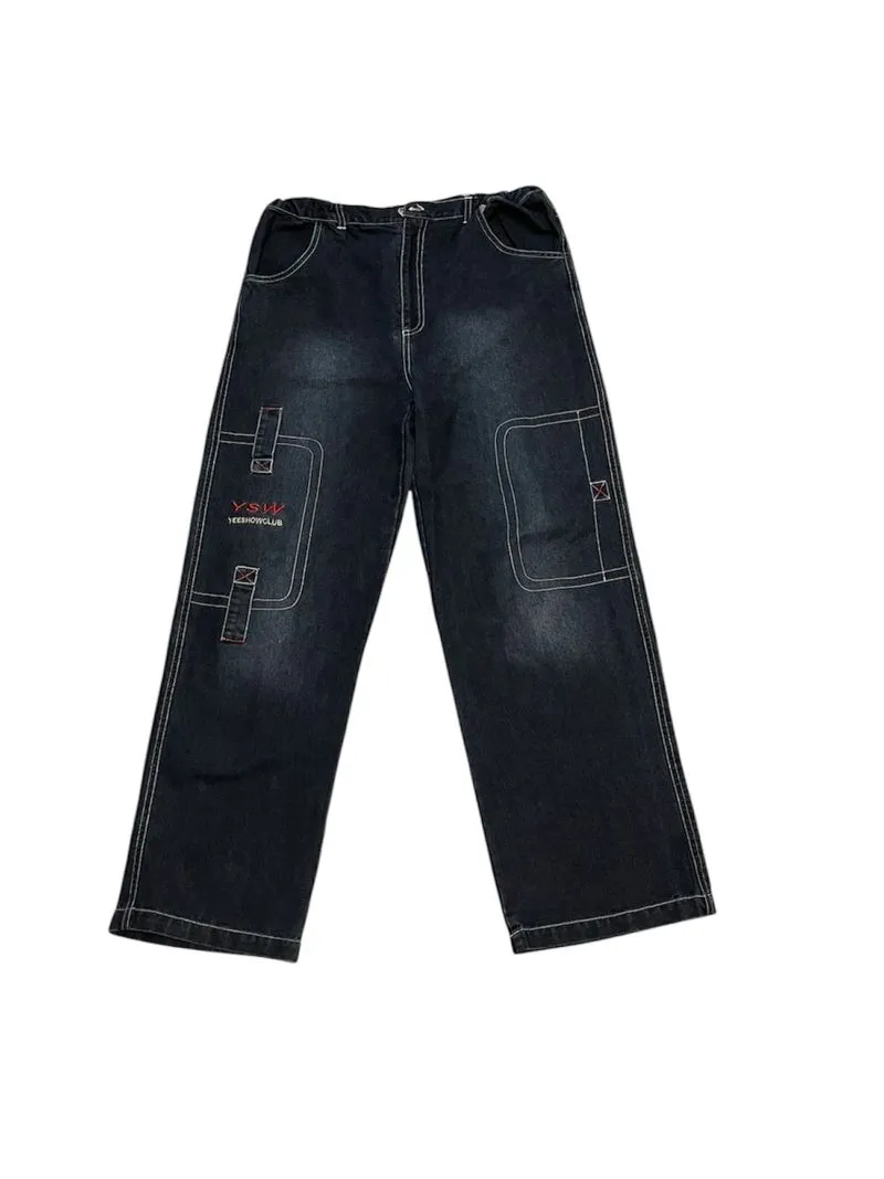 Y2K Skater Jeans Pria navy blue photo 1