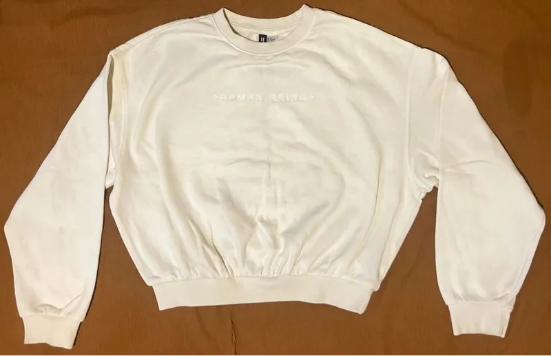 H&M Vintage Streetwear Sweatshirt Wanita cream photo 1