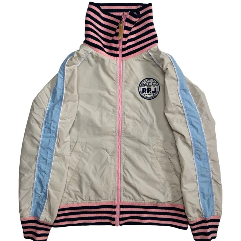 Angel Blue Vintage Y2K Track jacket Wanita white photo 1