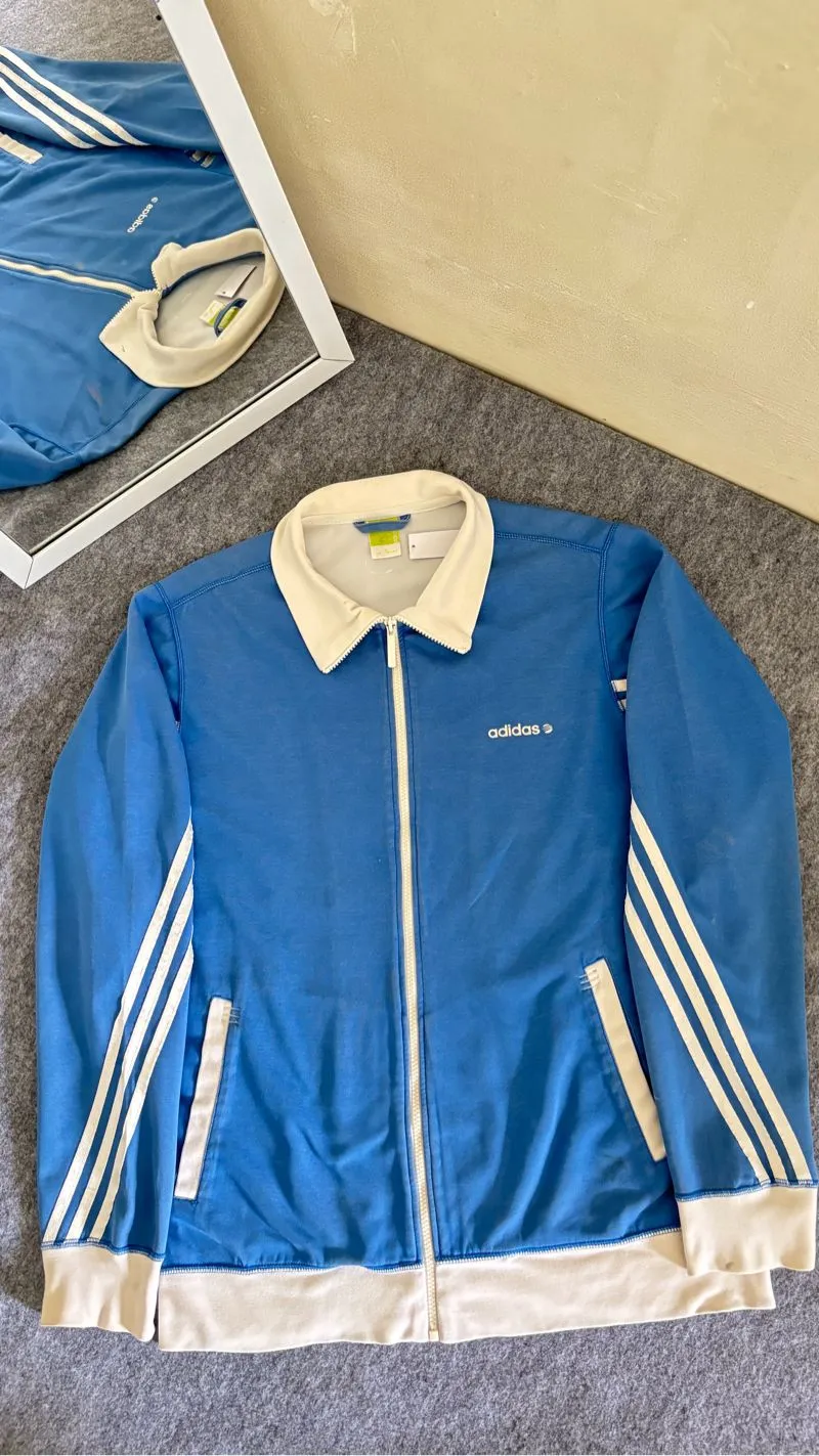 Adidas Casual Track jacket Pria white blue photo 1