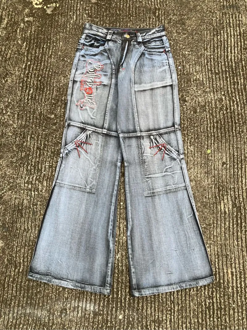 Y2K Grunge Jeans Pria gray photo 1