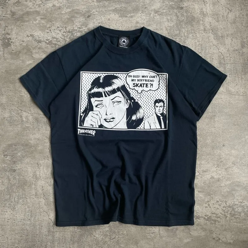 Thrasher Streetwear Skater T-shirt Pria navy photo 1
