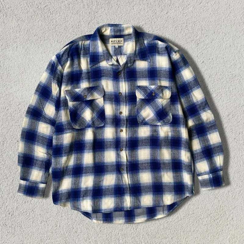 Streetwear Grunge Formal shirt Pria white blue photo 1