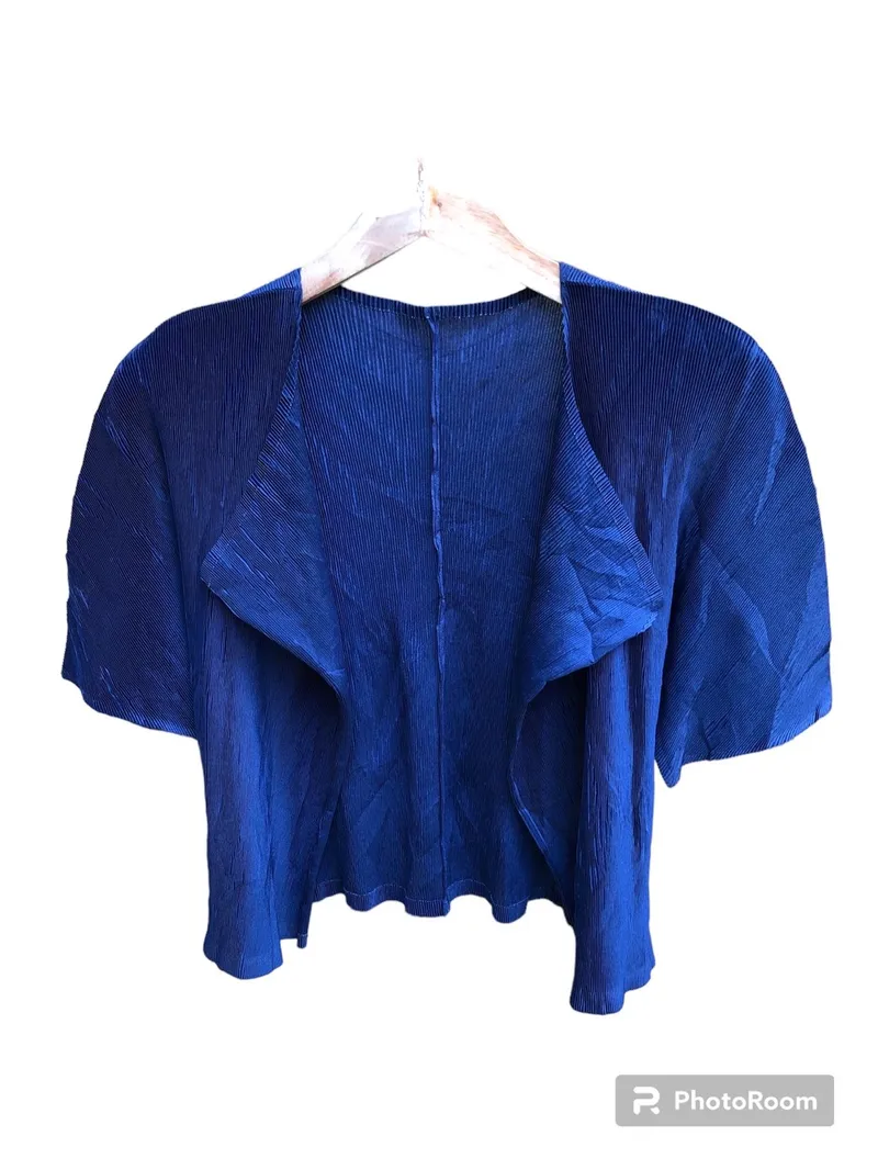 Issey Miyake Avant Garde Minimalist Cardigan Wanita blue photo 1