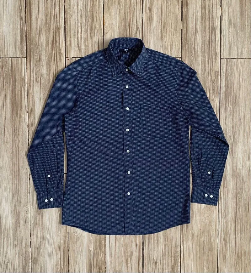 Uniqlo Luxury Casual Formal shirt Pria navy photo 1