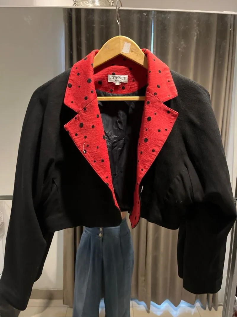 Vintage Blazer Wanita red black photo 1