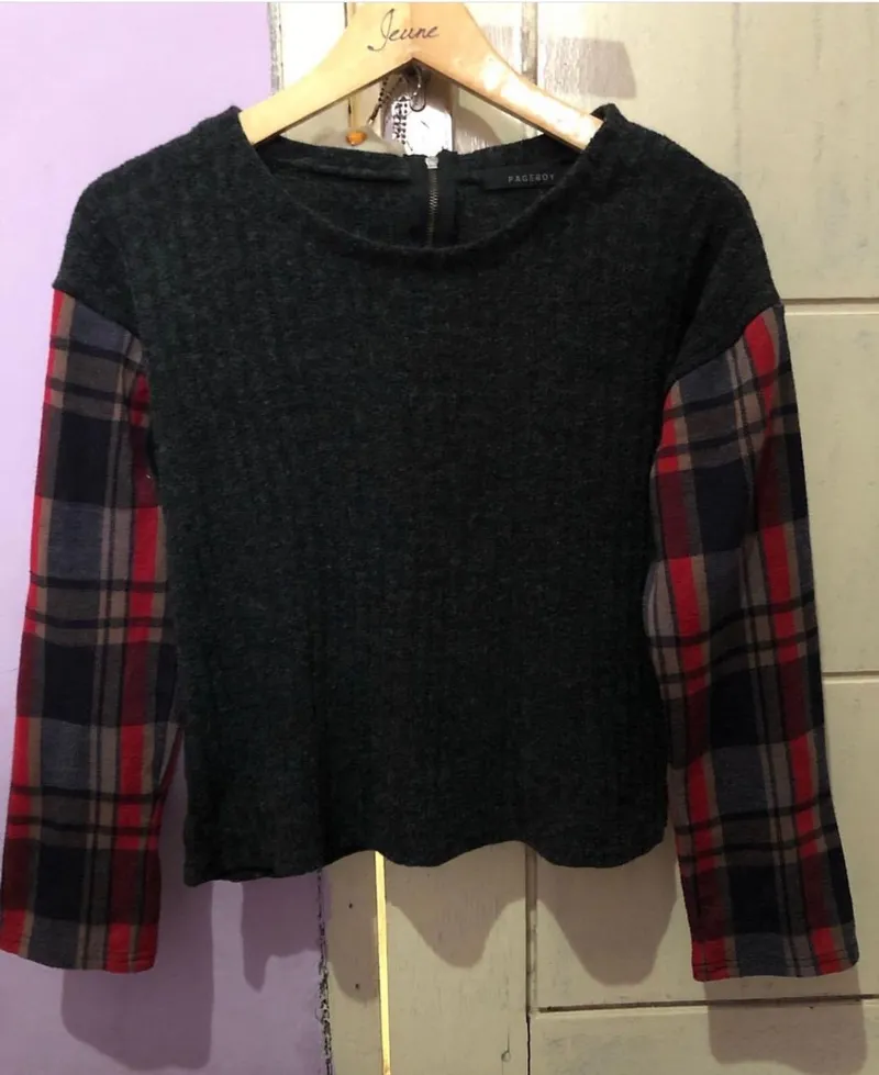 Casual Blouse Wanita red black photo 1