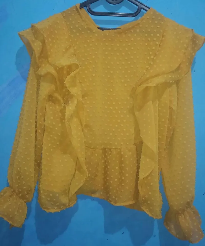 Casual Blouse Wanita yellow photo 1