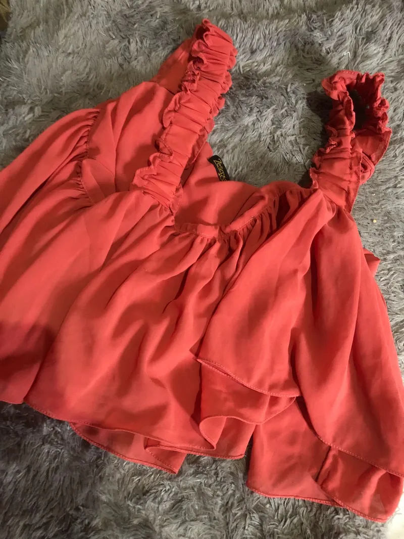 Casual Crop top Wanita orange photo 1