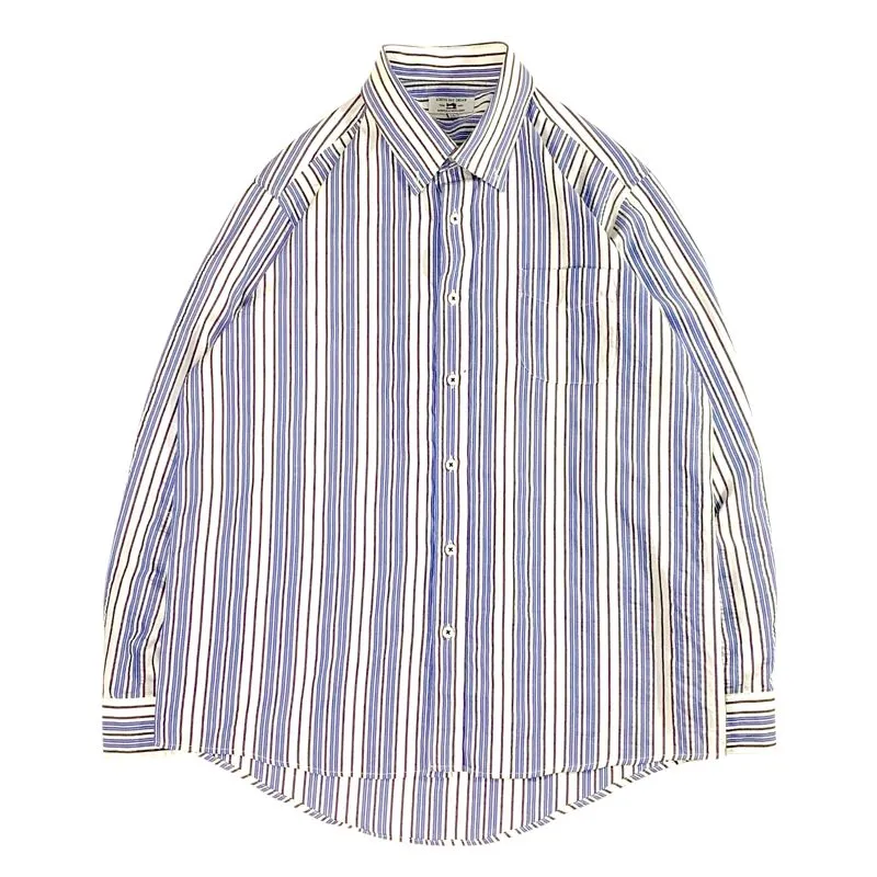 Minimalist Casual Casual shirt Pria white blue photo 1
