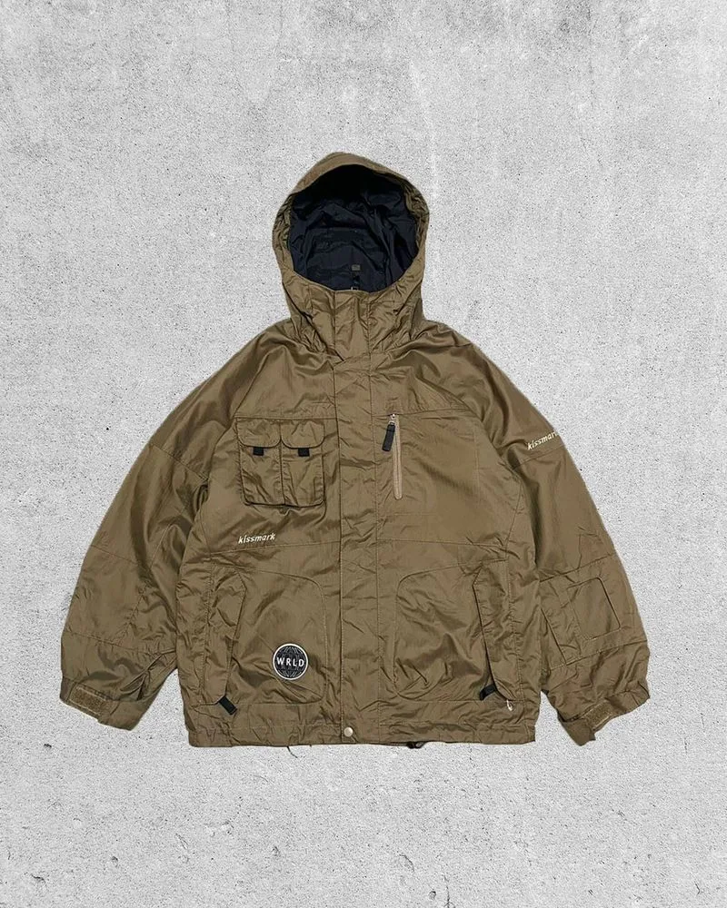 Gorpcore Sportswear Windbreaker Pria tan photo 1