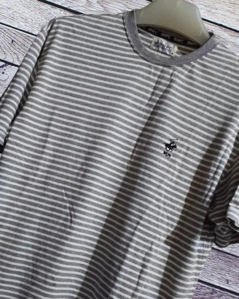 Beverly Hills Polo Club Streetwear Casual T-shirt Pria white gray photo 1