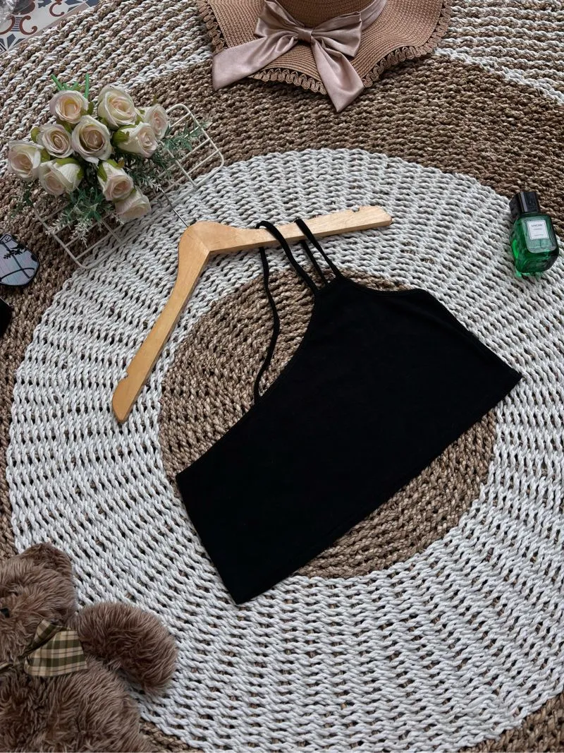 Casual Crop top Wanita black photo 1