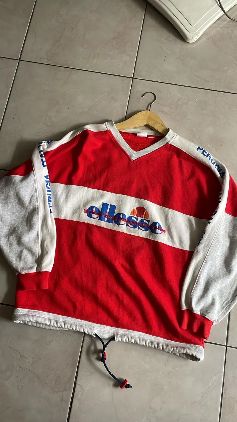 Ellesse Vintage Casual Sweatshirt Pria white red photo 1