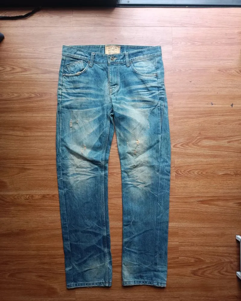 Japanese brand Streetwear Sportswear Jeans Pria blue photo 1