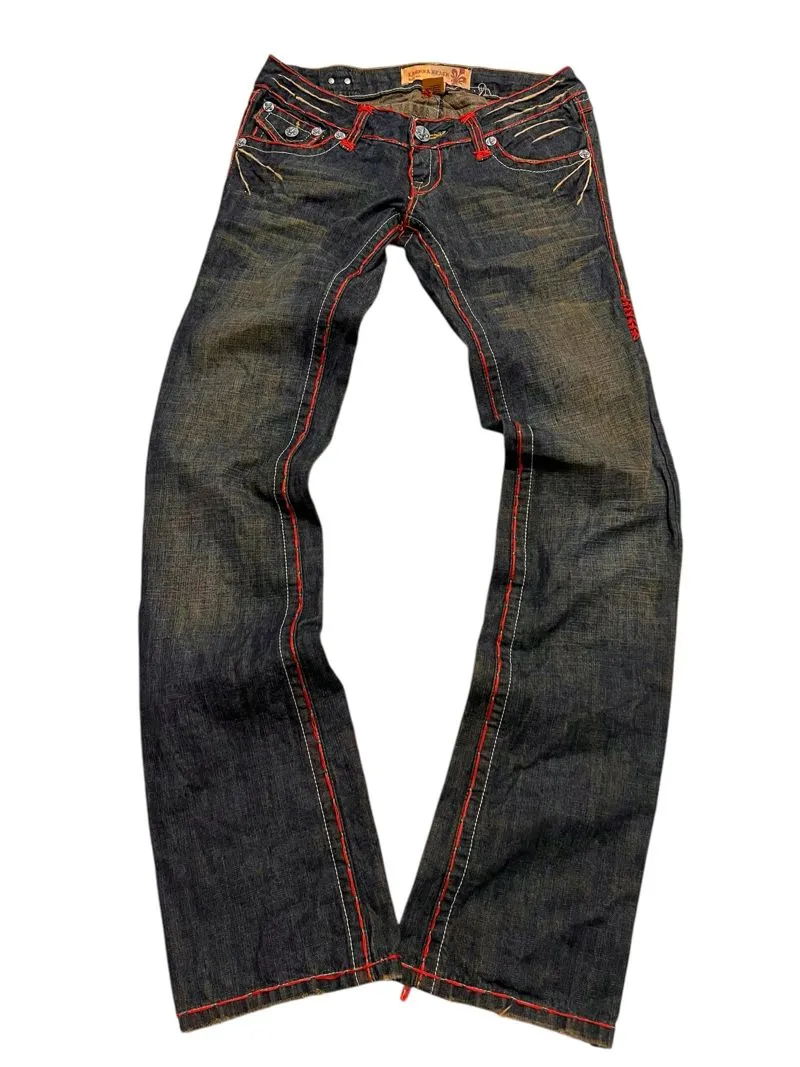 True Religion Y2K Goth Jeans Pria brown black photo 1