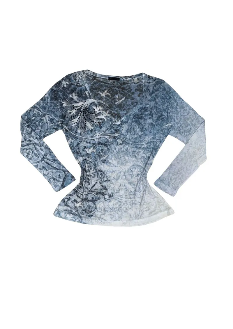 Goth Emo Shirt Wanita black blue photo 1