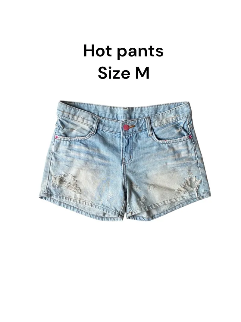Vintage Casual Short Wanita blue photo 1