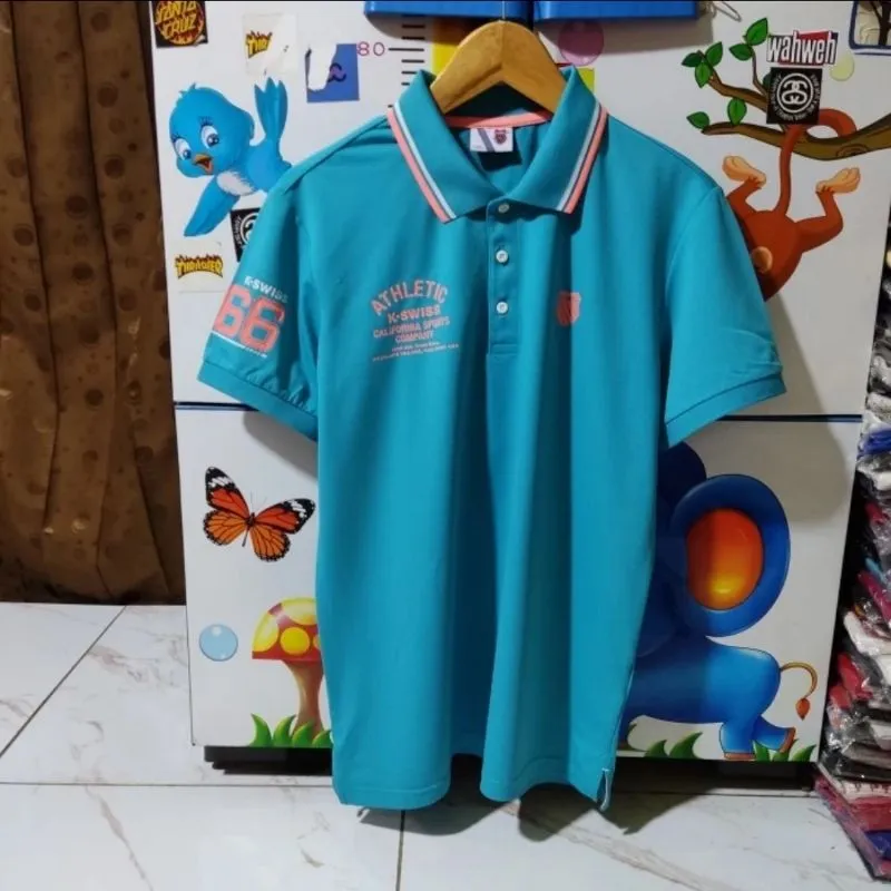 K-Swiss Sportswear Casual Polo shirt Pria blue photo 1