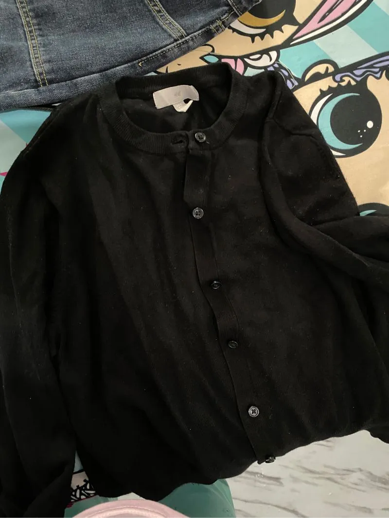 H&M Casual Cardigan Wanita black photo 1