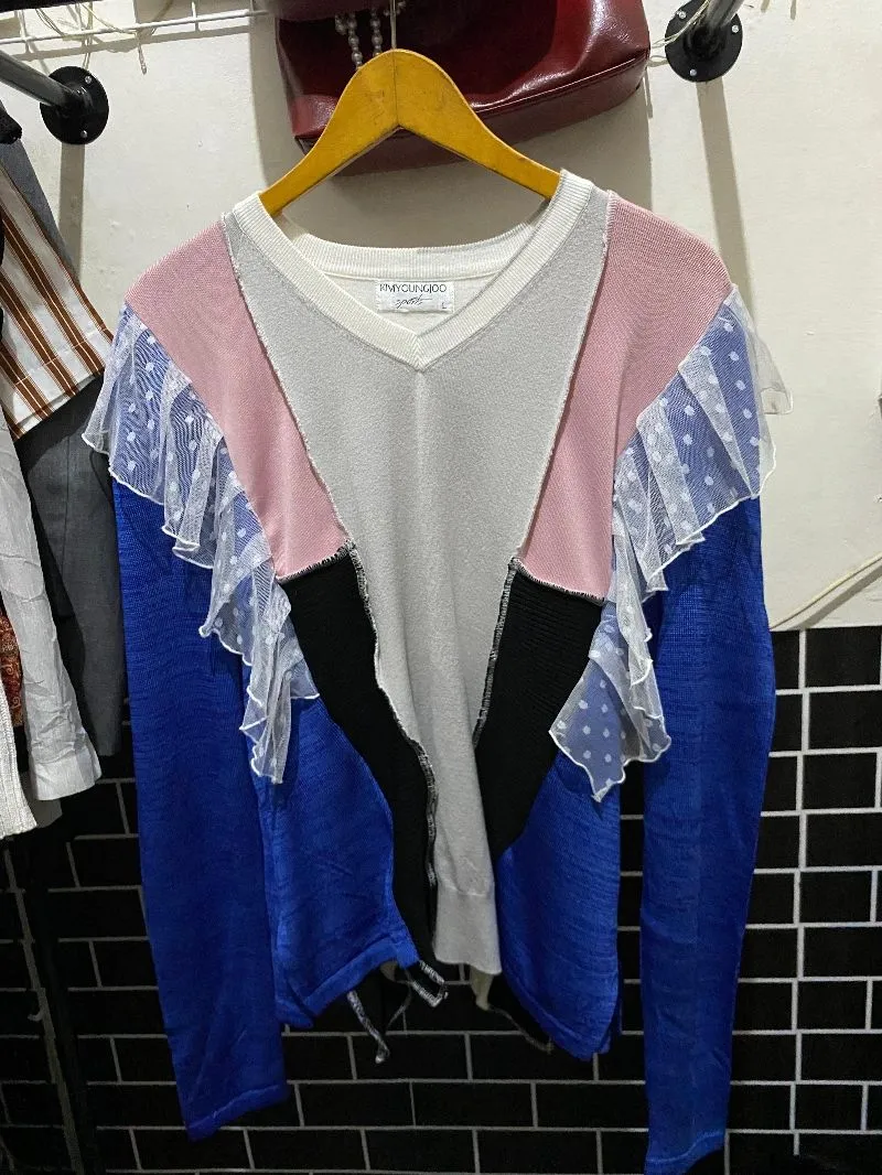 Coquette Blouse Wanita gray blue photo 1