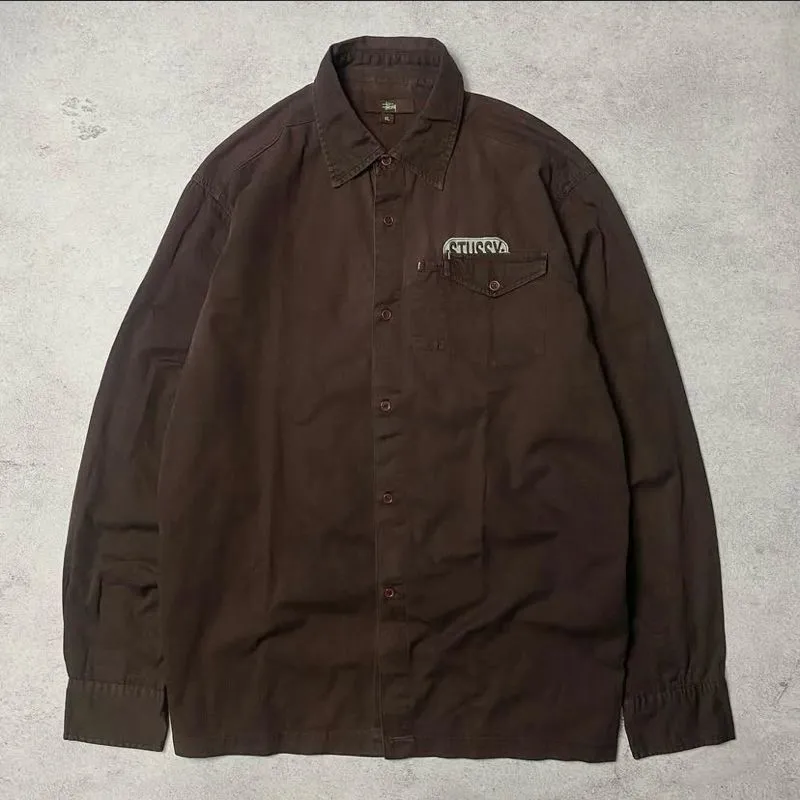 Stussy Streetwear Formal shirt Pria brown photo 1