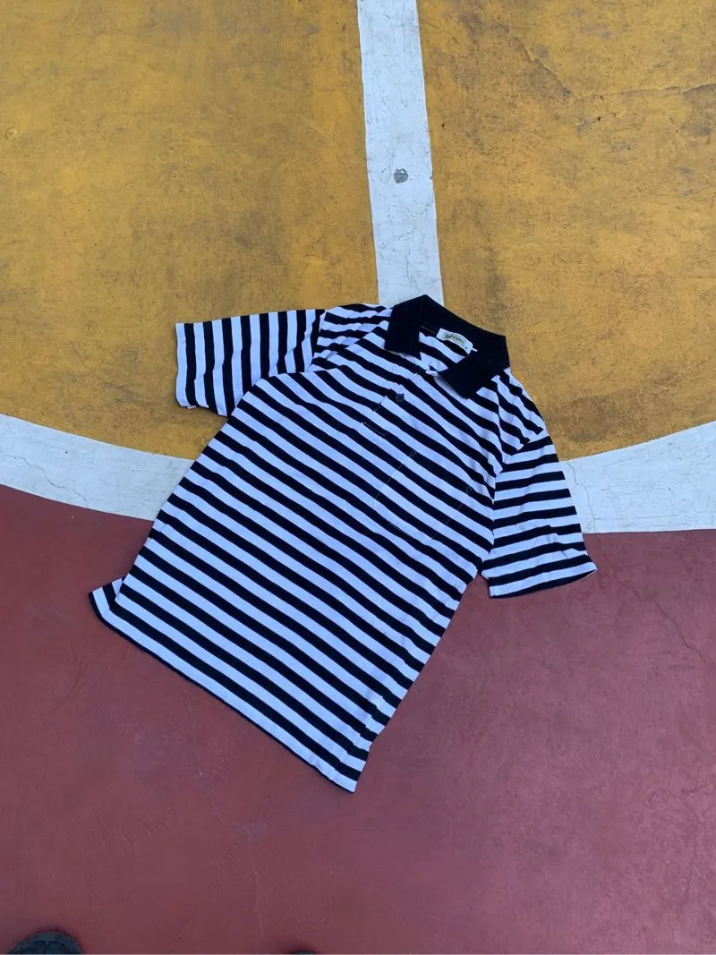 Vintage Streetwear Polo shirt Pria white black photo 1