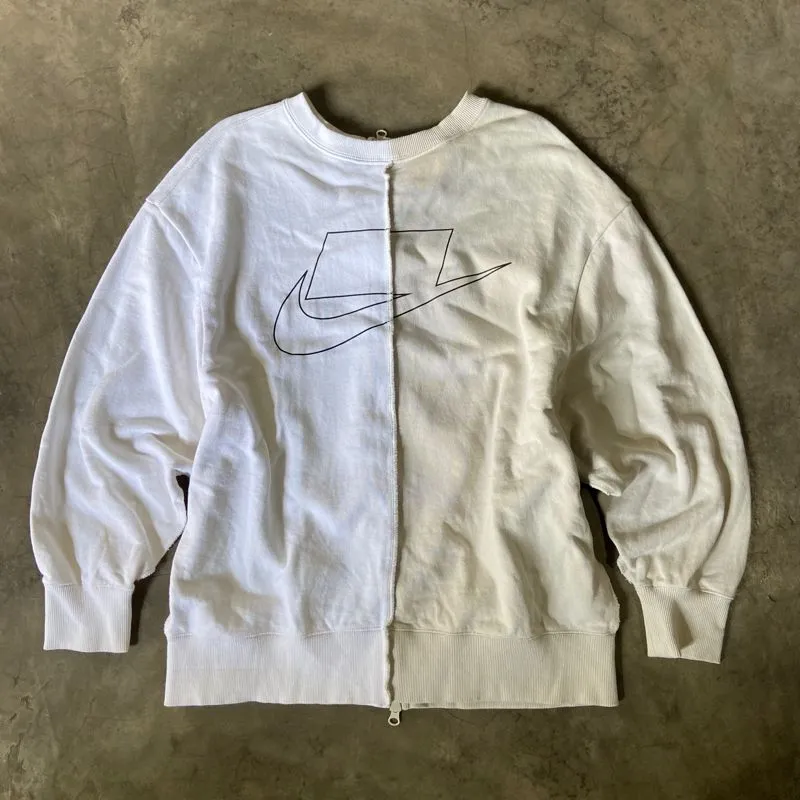 Nike Streetwear Casual Sweatshirt Wanita white tan photo 1