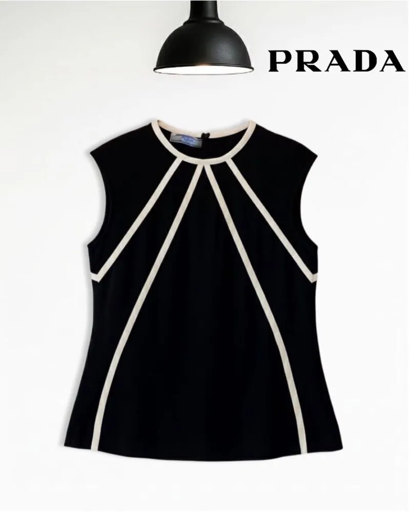 Prada Luxury Blouse Wanita silver black photo 1