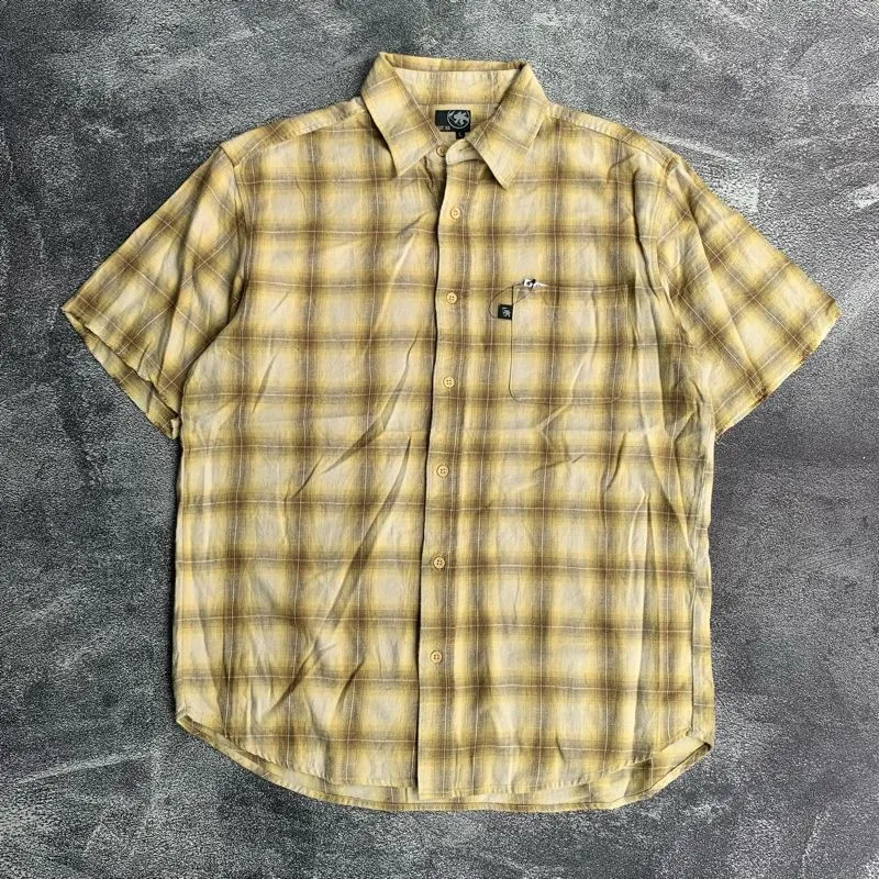 Streetwear Casual Casual shirt Pria yellow photo 1