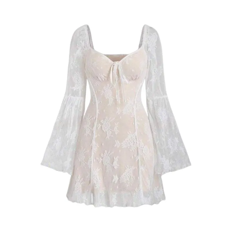 Shein Fairy Coquette Prom dress Wanita white cream photo 1