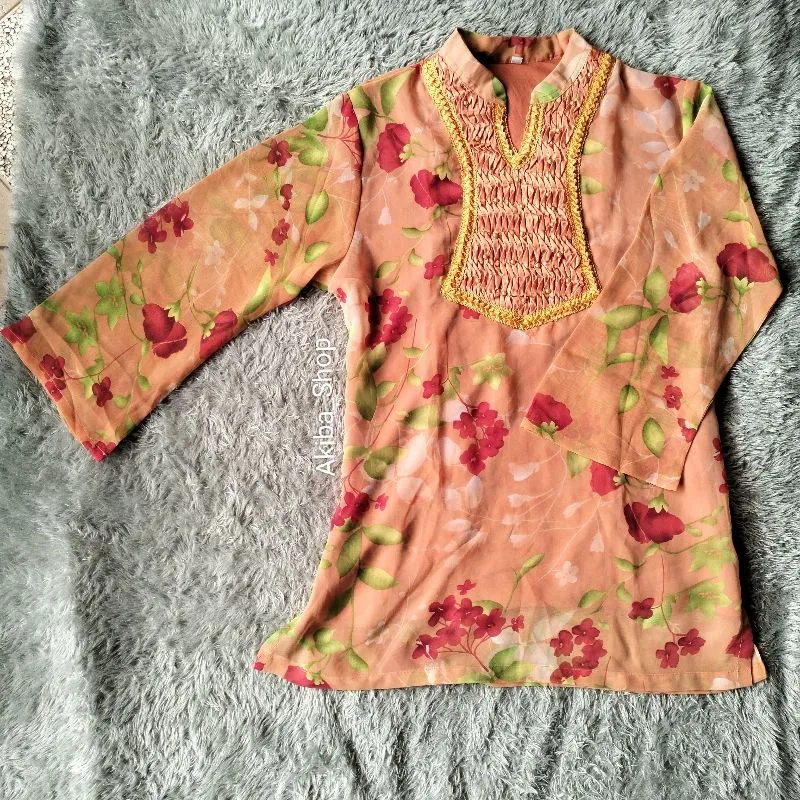 Vintage Y2K Blouse Wanita orange photo 1