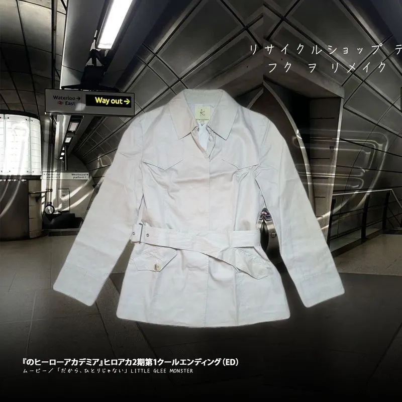 Y2K Minimalist Parka Wanita white gray photo 1
