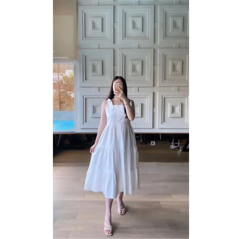Casual Midi dress Wanita white photo 1