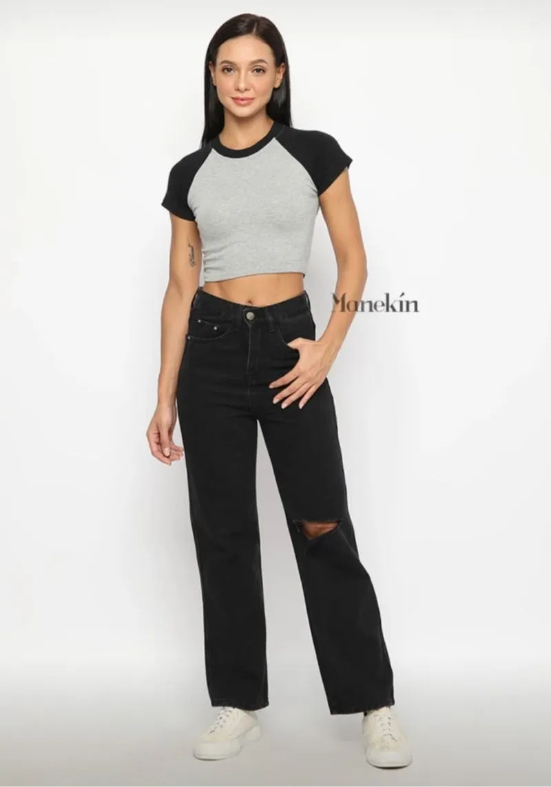 Casual Ripped jeans Wanita black photo 1