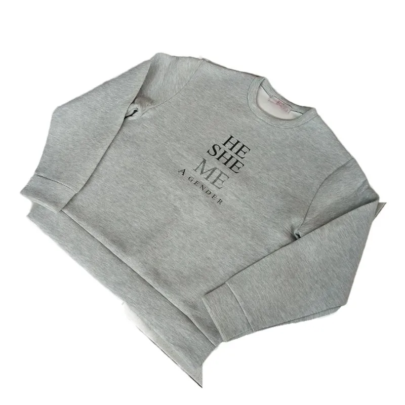 Minimalist Casual Sweatshirt Wanita gray photo 1