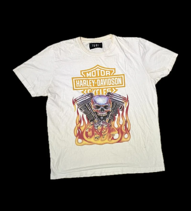 Harley Davidson Vintage Y2K T-shirt Pria white photo 1