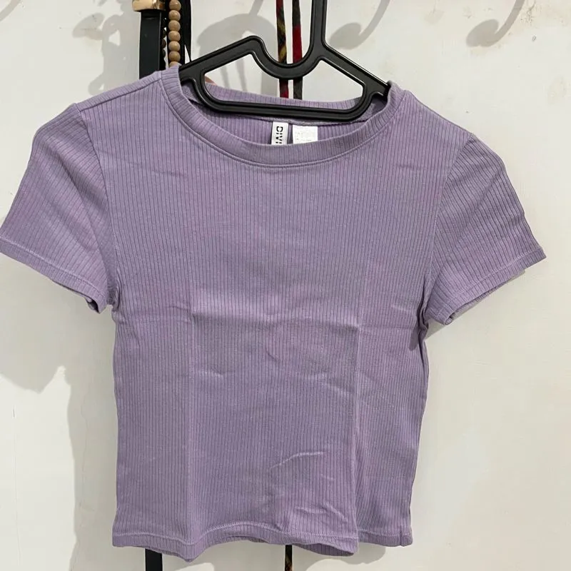 H&M Casual Crop top Wanita purple photo 1