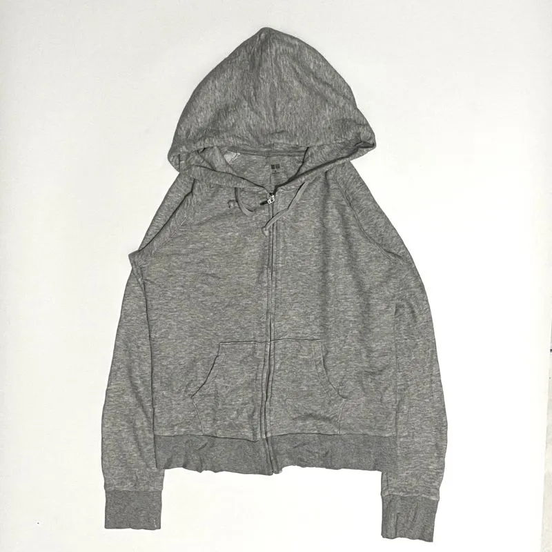 Uniqlo Casual Minimalist Hoody Pria gray photo 1