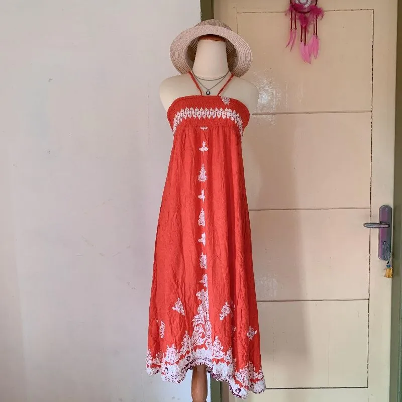 Streetwear Summer dress Wanita orange photo 1