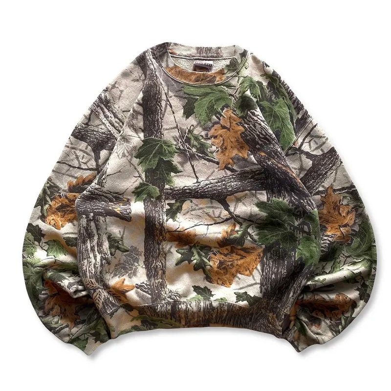 Vintage Streetwear Sweatshirt Pria khaki cream photo 1