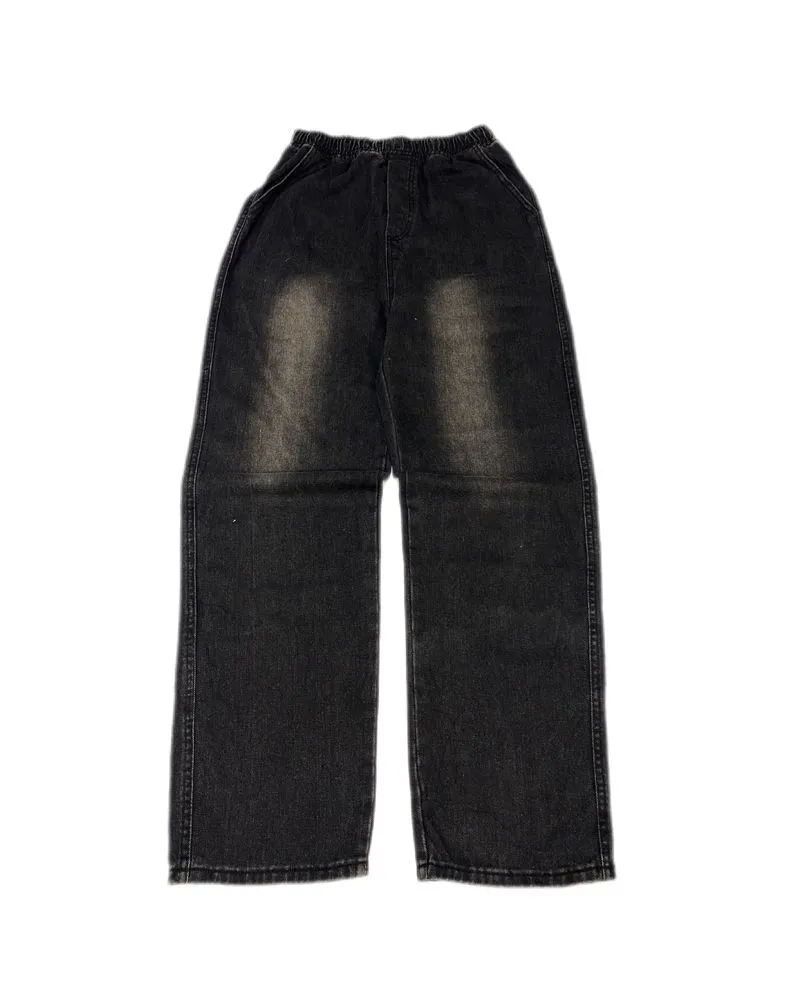 Vintage Streetwear Jeans Pria black cream photo 1
