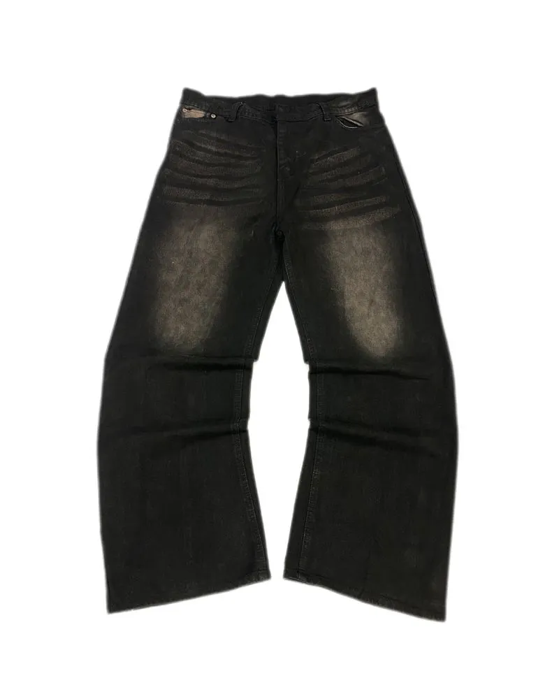Japanese brand Vintage Streetwear Jeans Pria black cream photo 1