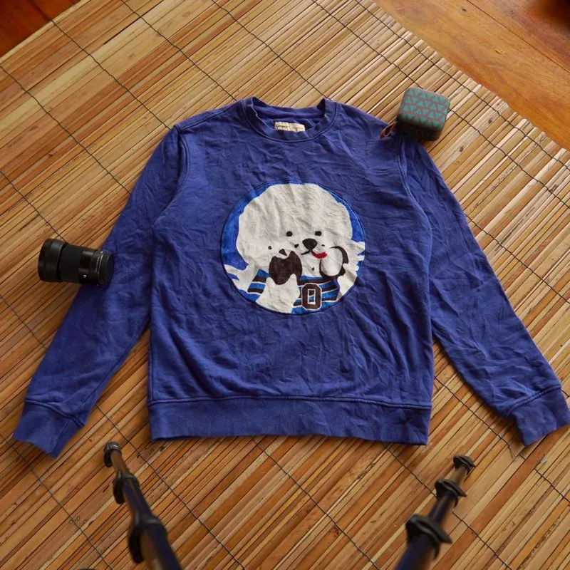 Streetwear Casual Sweater Pria blue photo 1