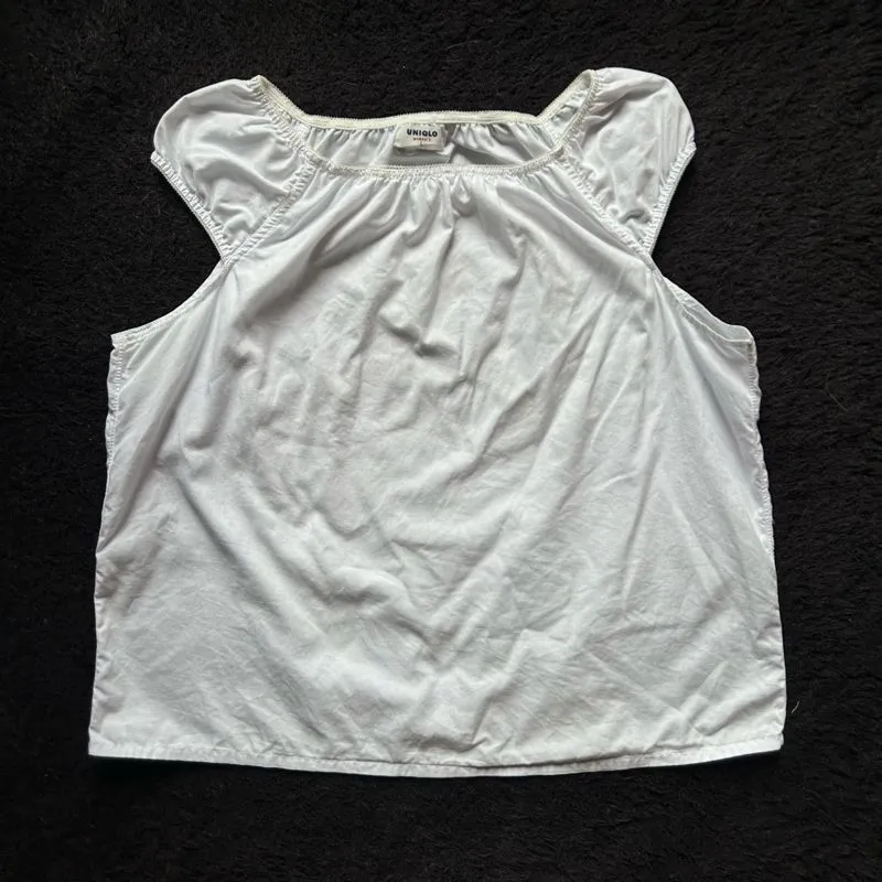 Uniqlo Y2K Blouse Wanita white photo 1