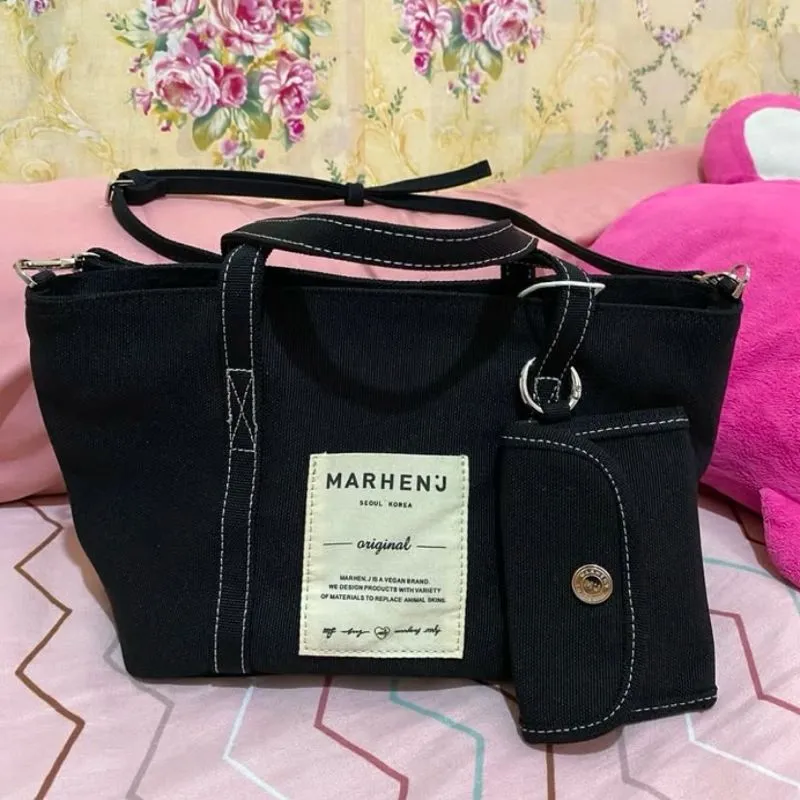 Marhen J Vintage Minimalist Crossbody Bag Wanita black photo 1